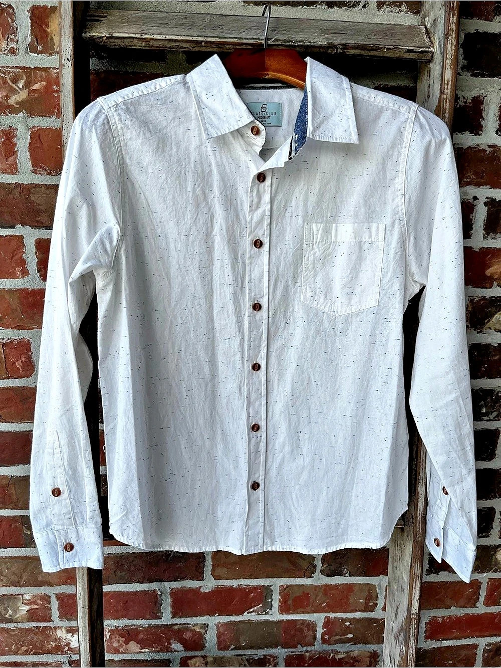Class Club Boys 14/16 White Blue Button Down Shirt
